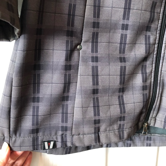Vintage 90's Vuarnet Grey Check Plaid Print Zip Up Trench Ski Jacket - Picture 4 of 11
